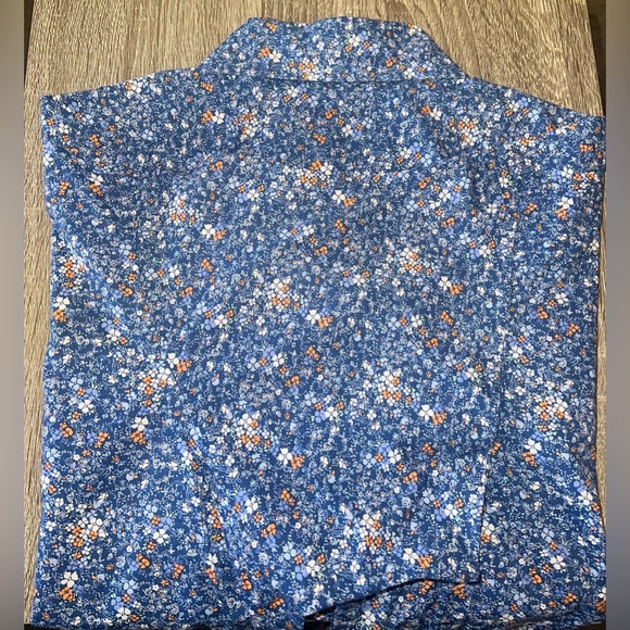 Daniel Cremieux Blue and Orange Floral Shirt - Picture 2 of 2